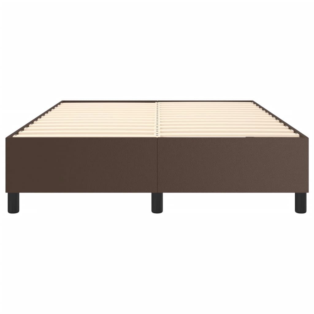 vidaXL Estrutura de cama 140x200cm couro artificial castanho