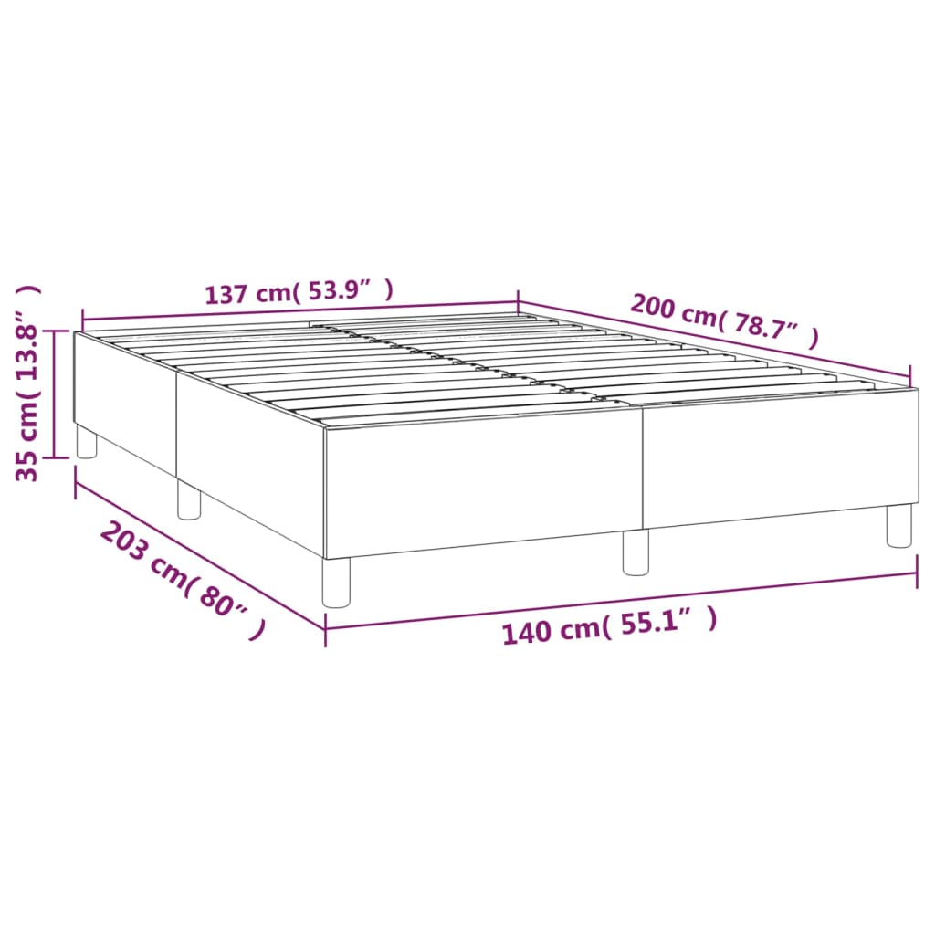 vidaXL Estrutura de cama 140x200cm couro artificial castanho