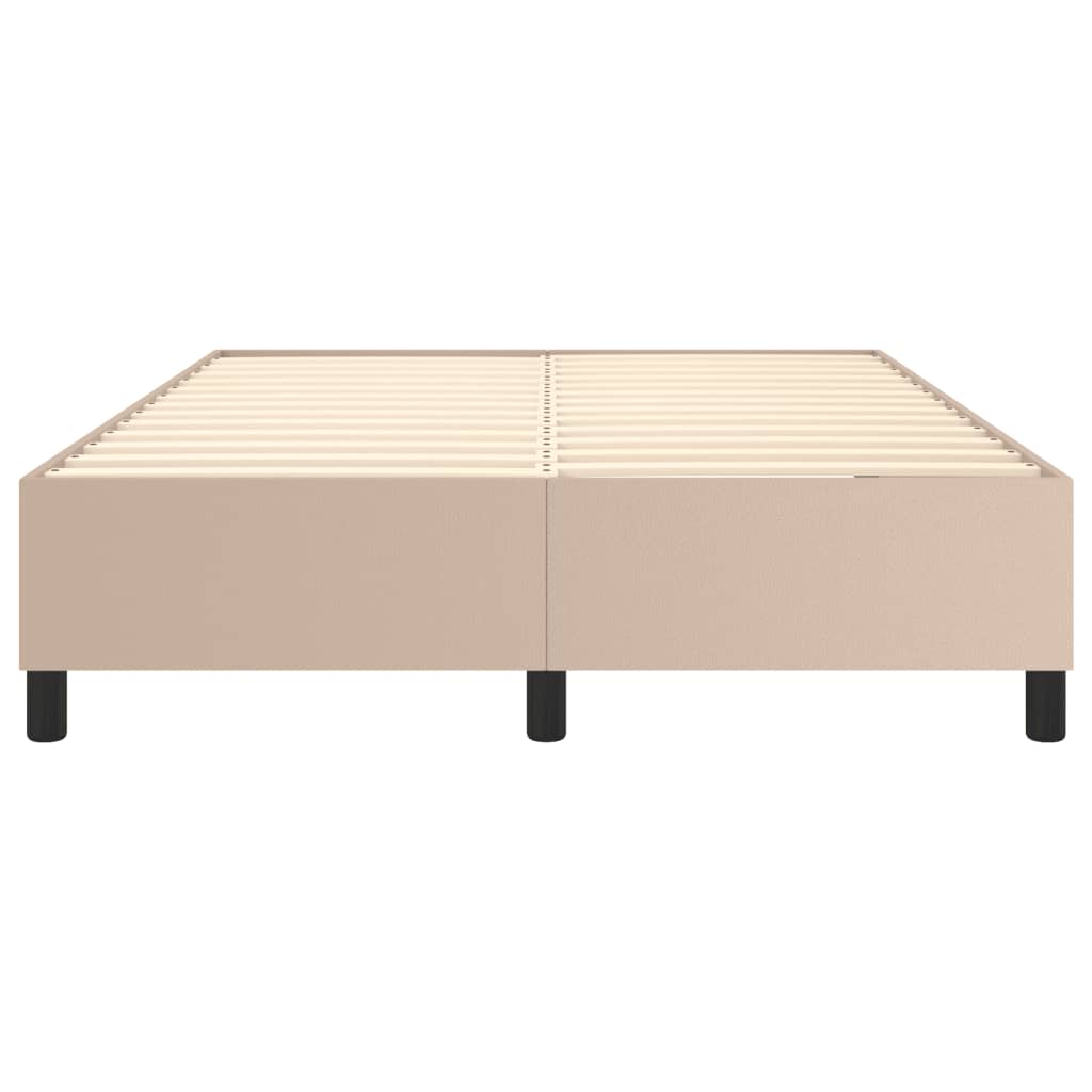 vidaXL Estrutura de cama 140x200 cm couro artificial cappuccino