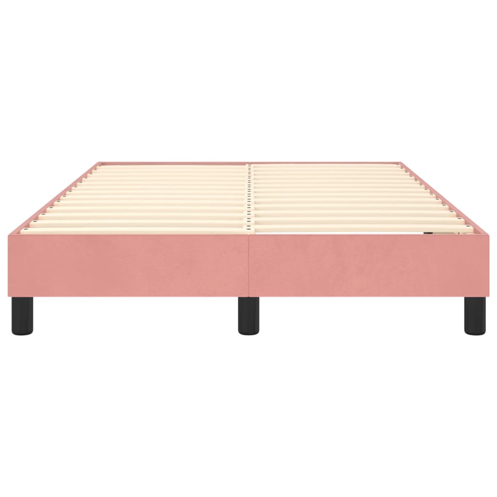 vidaXL Estrutura de cama com molas 120x200 cm veludo rosa