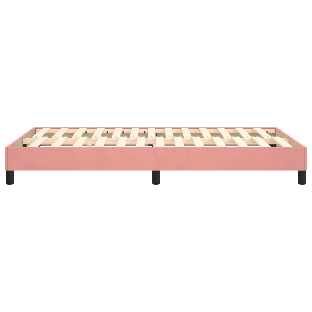 vidaXL Estrutura de cama com molas 120x200 cm veludo rosa