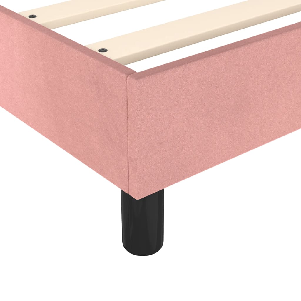 vidaXL Estrutura de cama com molas 120x200 cm veludo rosa