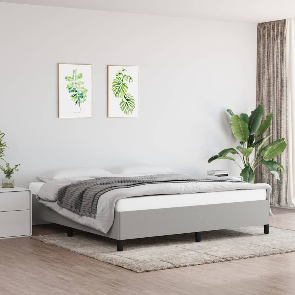 vidaXL Estrutura de cama 180x200 cm tecido cinza-claro