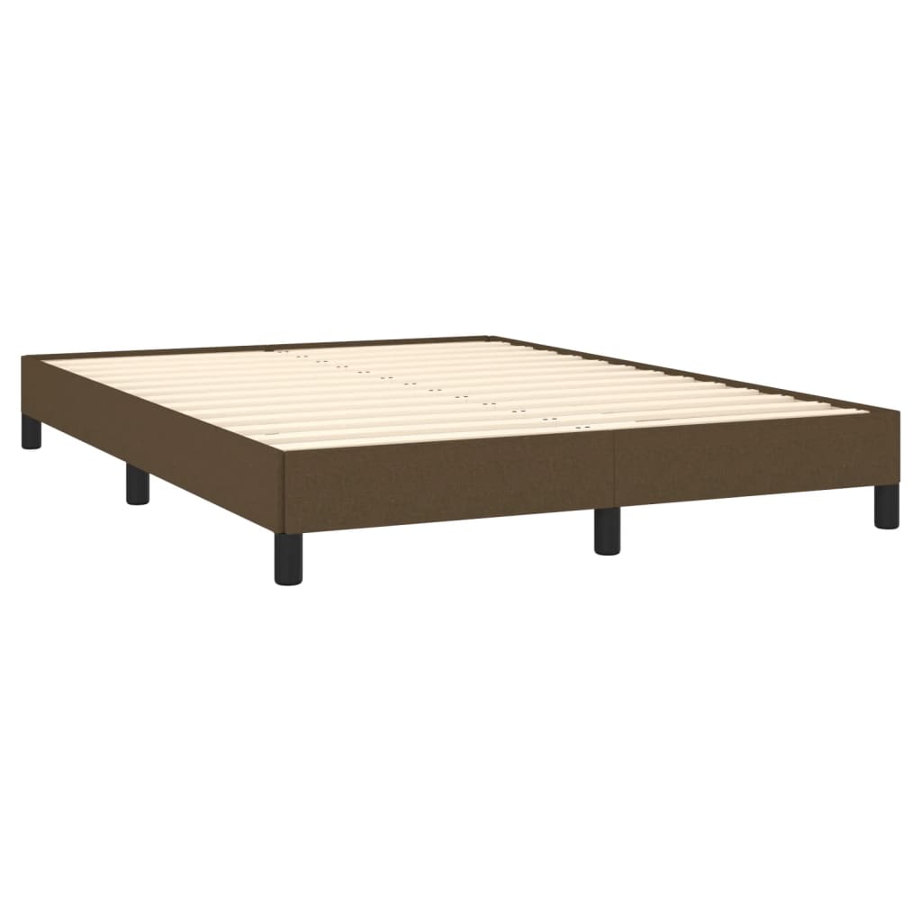 vidaXL Estrutura de cama 140x200 cm tecido castanho-escuro