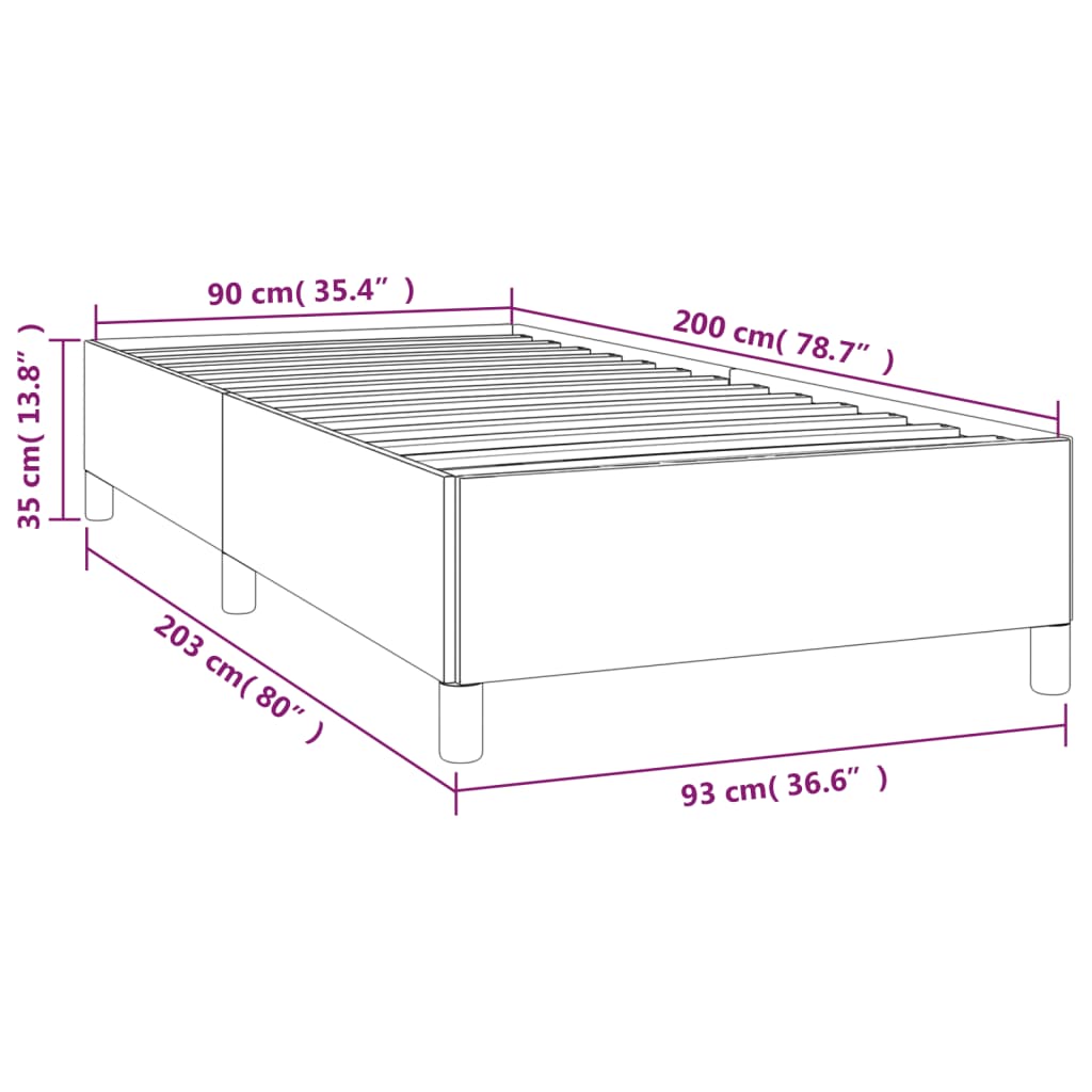 vidaXL Estrutura de cama 90x200 cm tecido cinzento-escuro