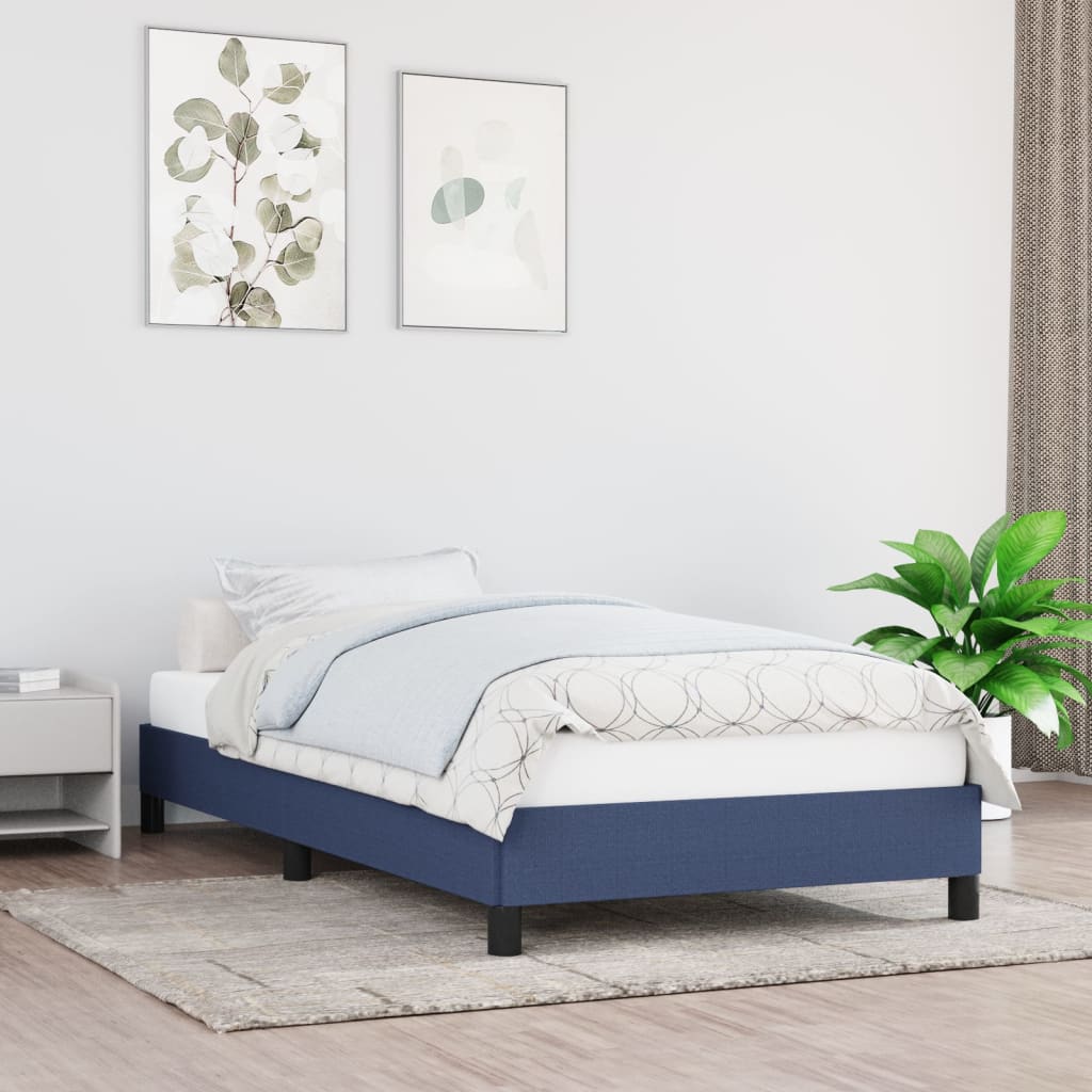 vidaXL Estrutura de cama 100x200 cm tecido azul