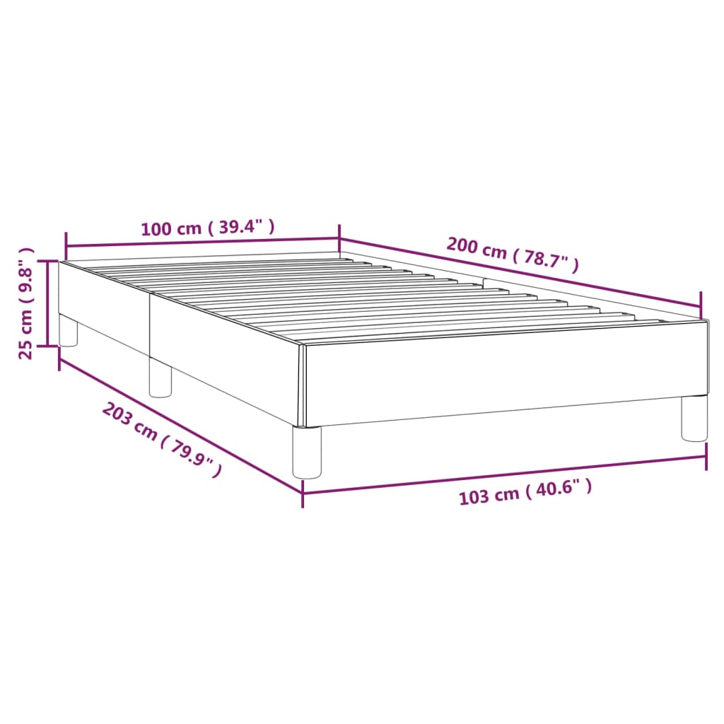 vidaXL Estrutura de cama 100x200 cm tecido azul