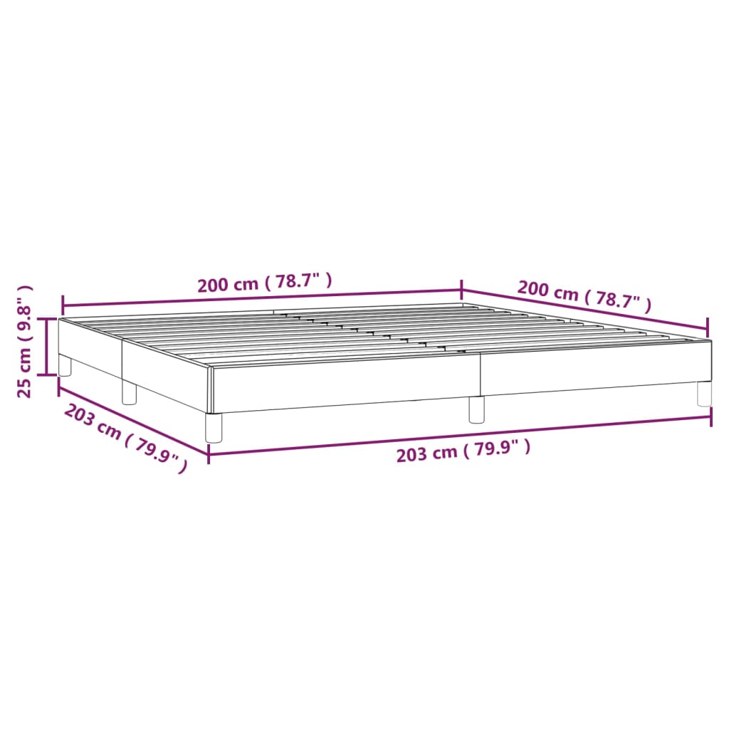 vidaXL Estrutura de cama tecido cor creme 200x200 cm