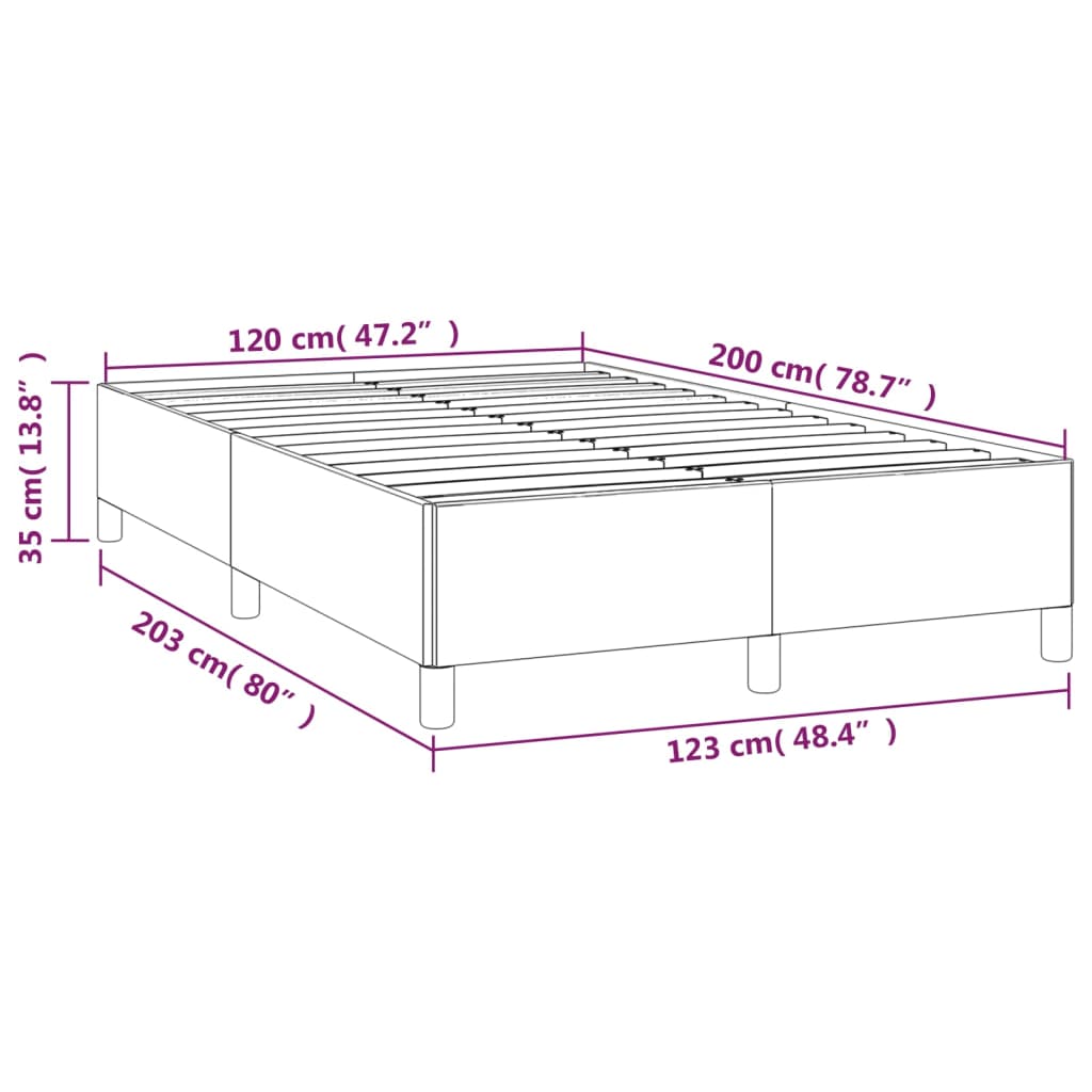 vidaXL Estrutura de cama 120x200 cm tecido azul