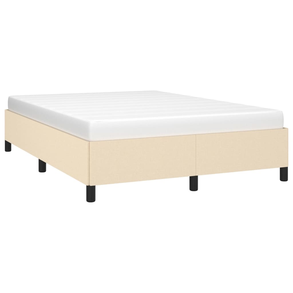 vidaXL Estrutura de cama 140x190 cm tecido cor creme