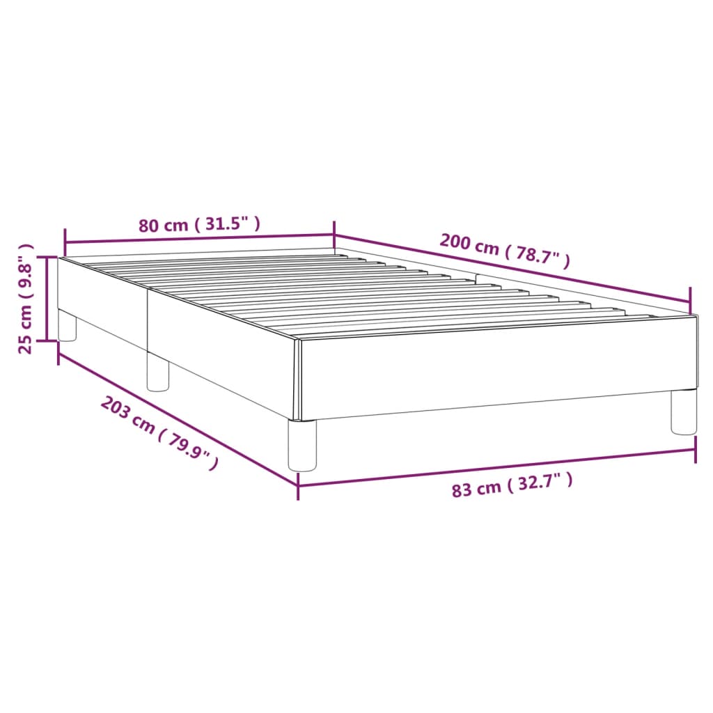 vidaXL Estrutura de cama em tecido 80x200 cm verde