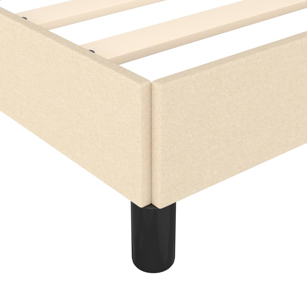 vidaXL Estrutura de cama 140x190 cm tecido cor creme