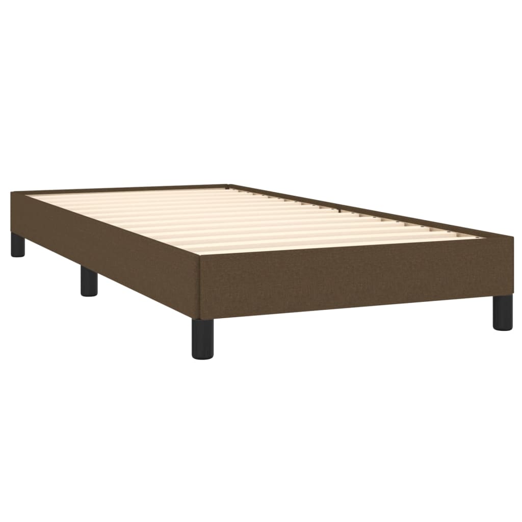 vidaXL Estrutura de cama 90x200 cm tecido castanho-escuro