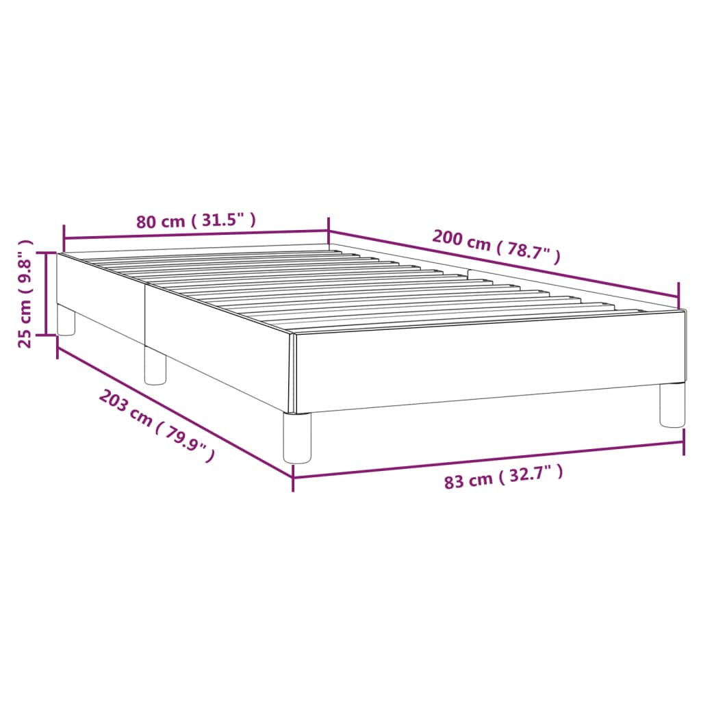 vidaXL Estrutura de cama em tecido 80x200 cm cinzento-claro