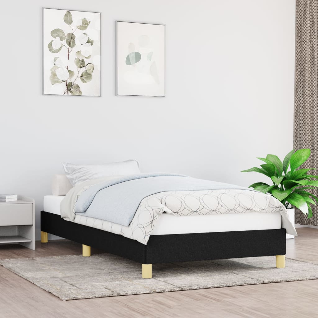 vidaXL Estrutura de cama 100x200 cm tecido preto