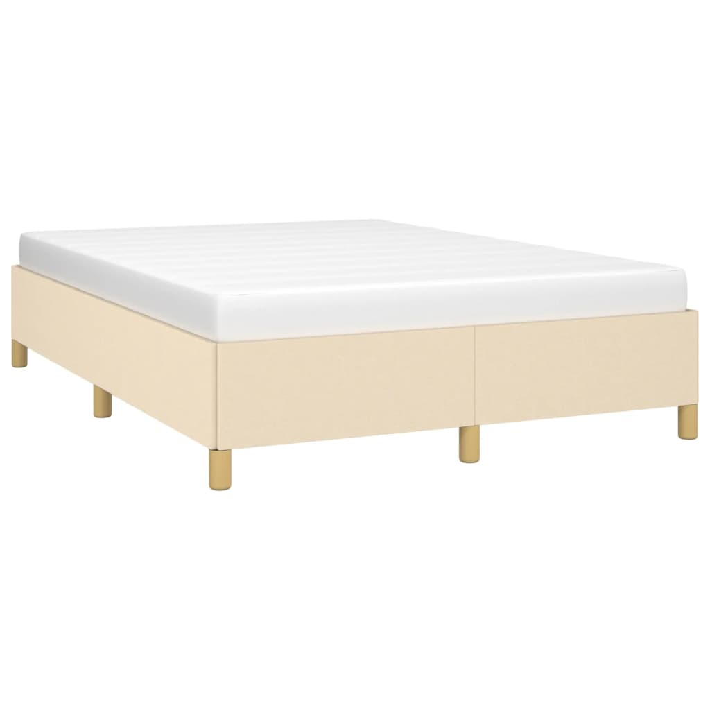 vidaXL Estrutura de cama em tecido cor creme 140x200 cm