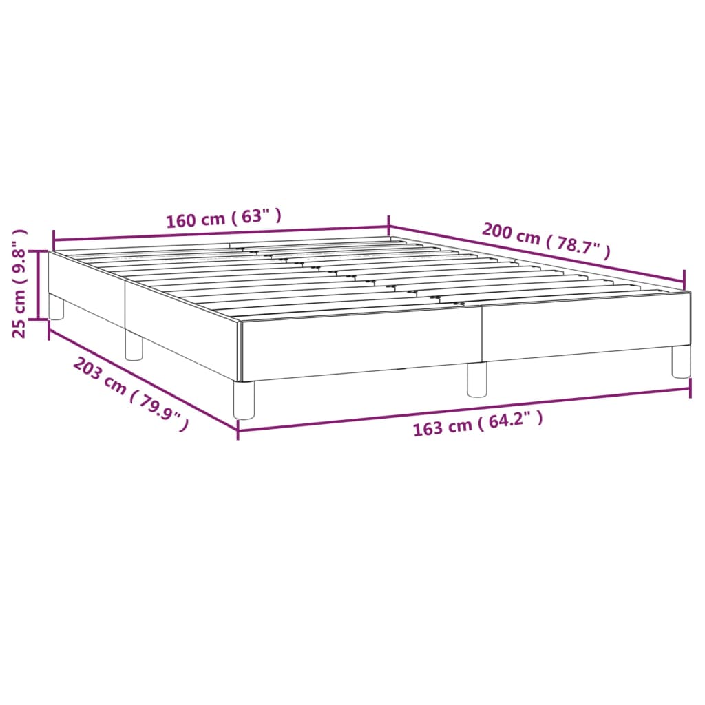 vidaXL Estrutura de cama 160x200 cm tecido cinza-claro