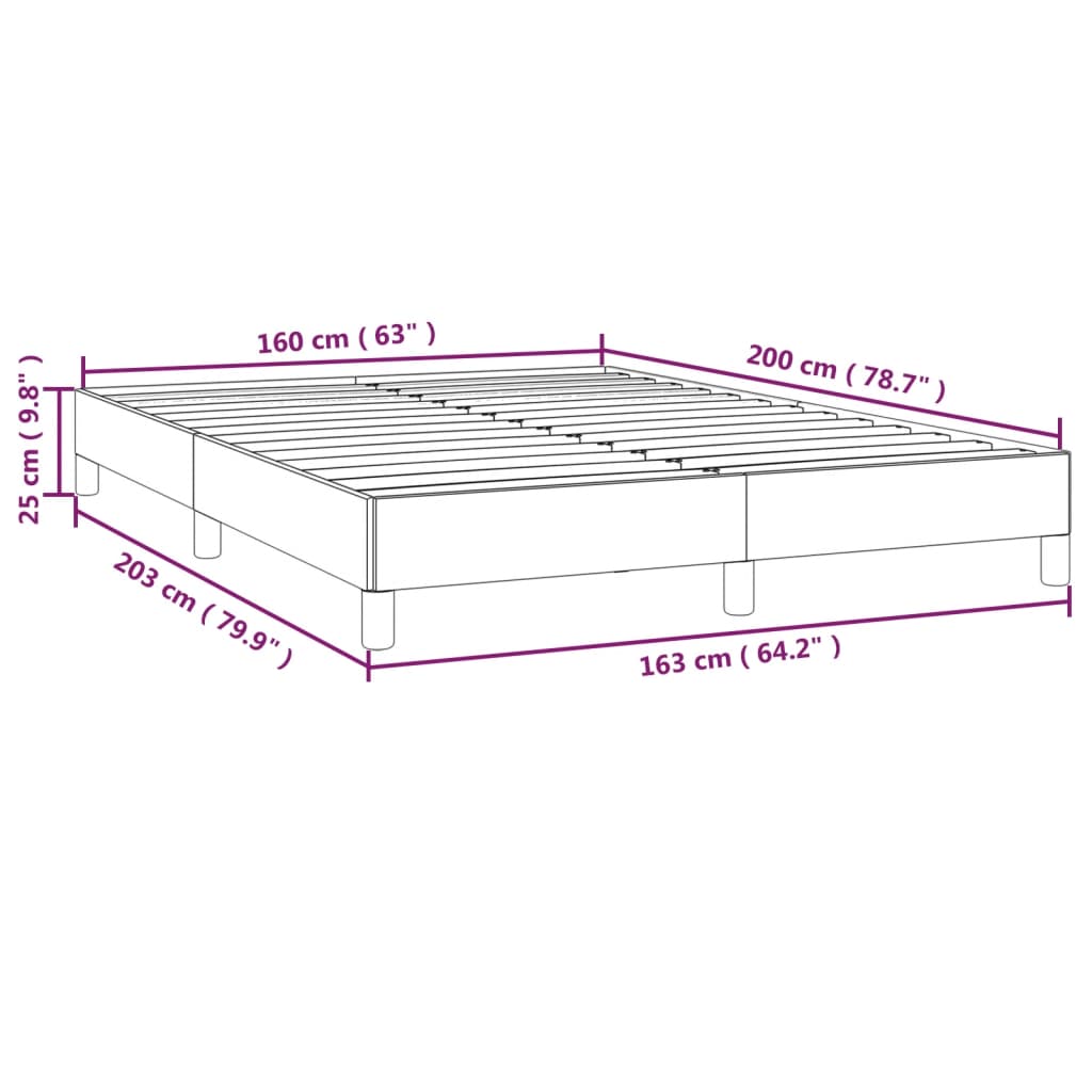 vidaXL Estrutura de cama 160x200 cm tecido cinzento-escuro