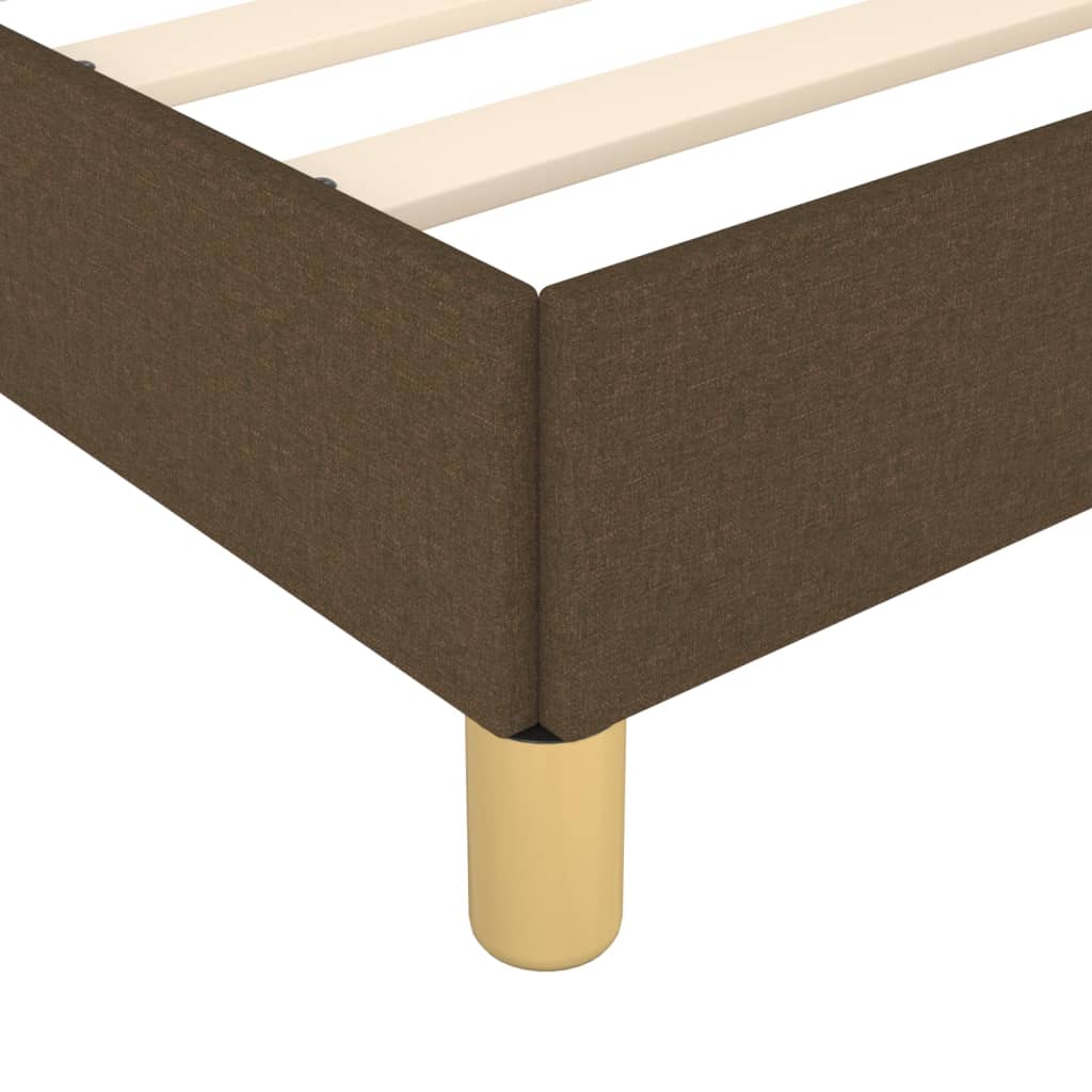 vidaXL Estrutura de cama 90x200 cm tecido castanho-escuro