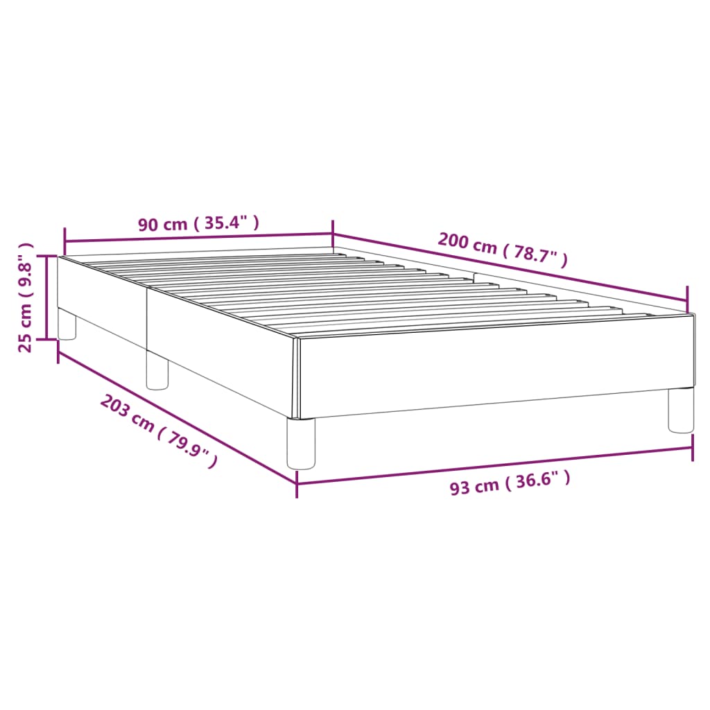 vidaXL Estrutura de cama 90x200 cm tecido castanho-escuro