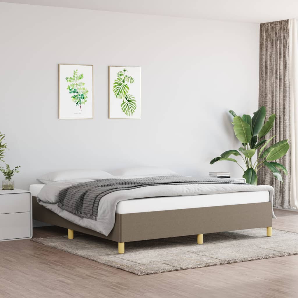 vidaXL Estrutura de cama 180x200 cm tecido cinza-acastanhado