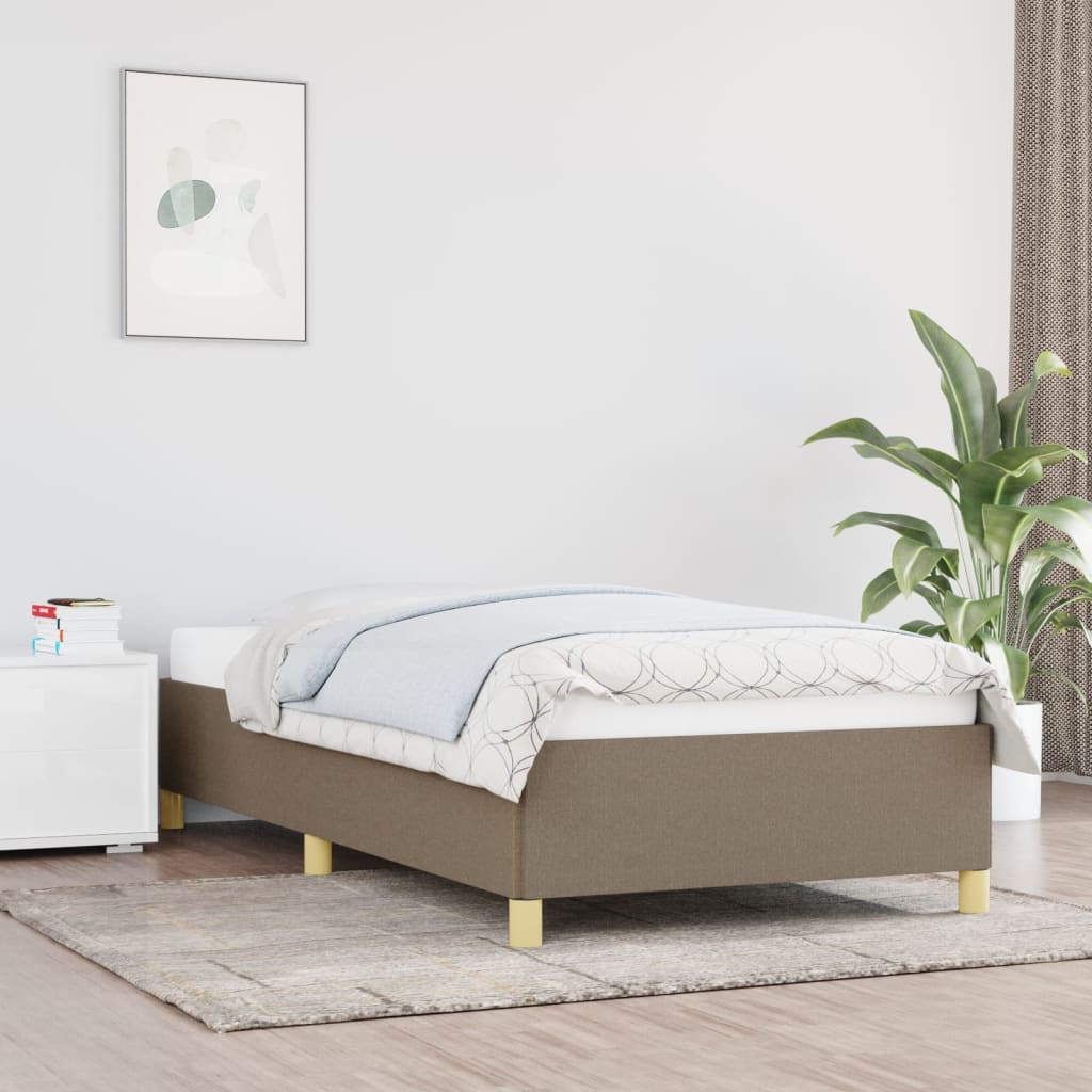 vidaXL Estrutura de cama 100x200 cm tecido cinza-acastanhado