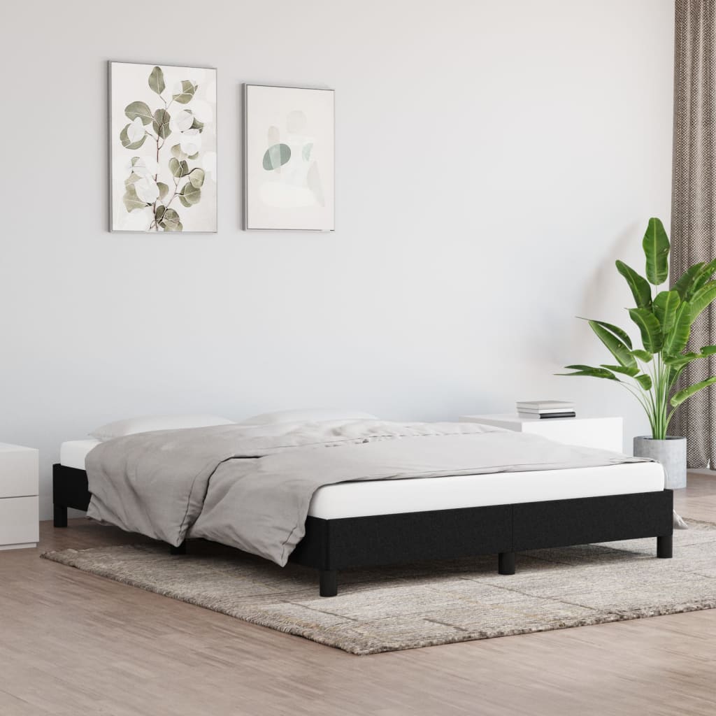 vidaXL Estrutura de cama 140x190 cm tecido preto