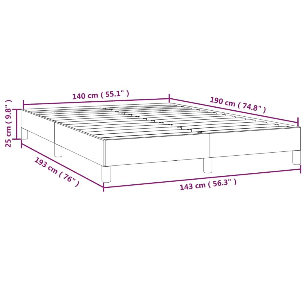 vidaXL Estrutura de cama 140x190 cm tecido preto