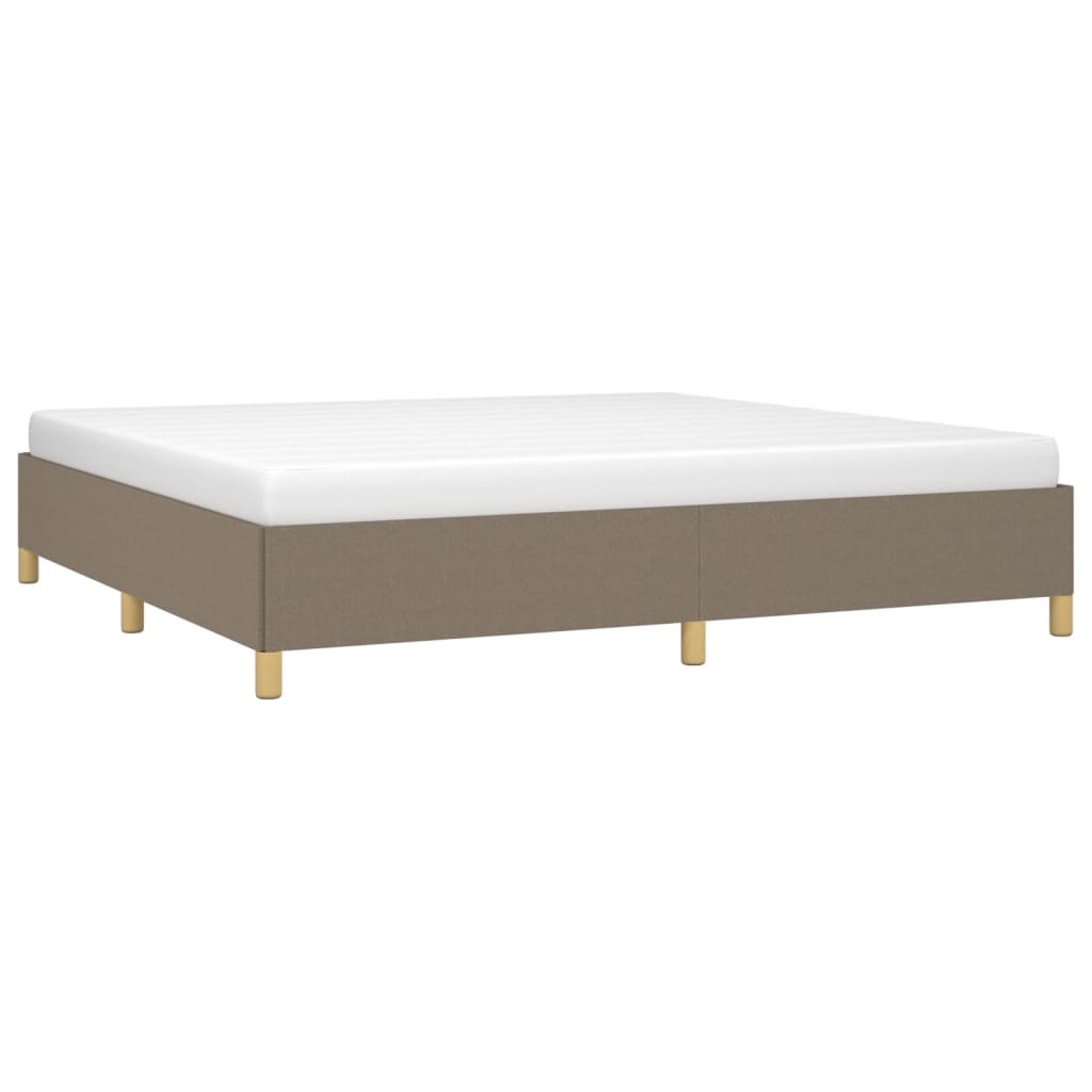 vidaXL Estrutura de cama tecido cinzento-acastanhado 200x200 cm