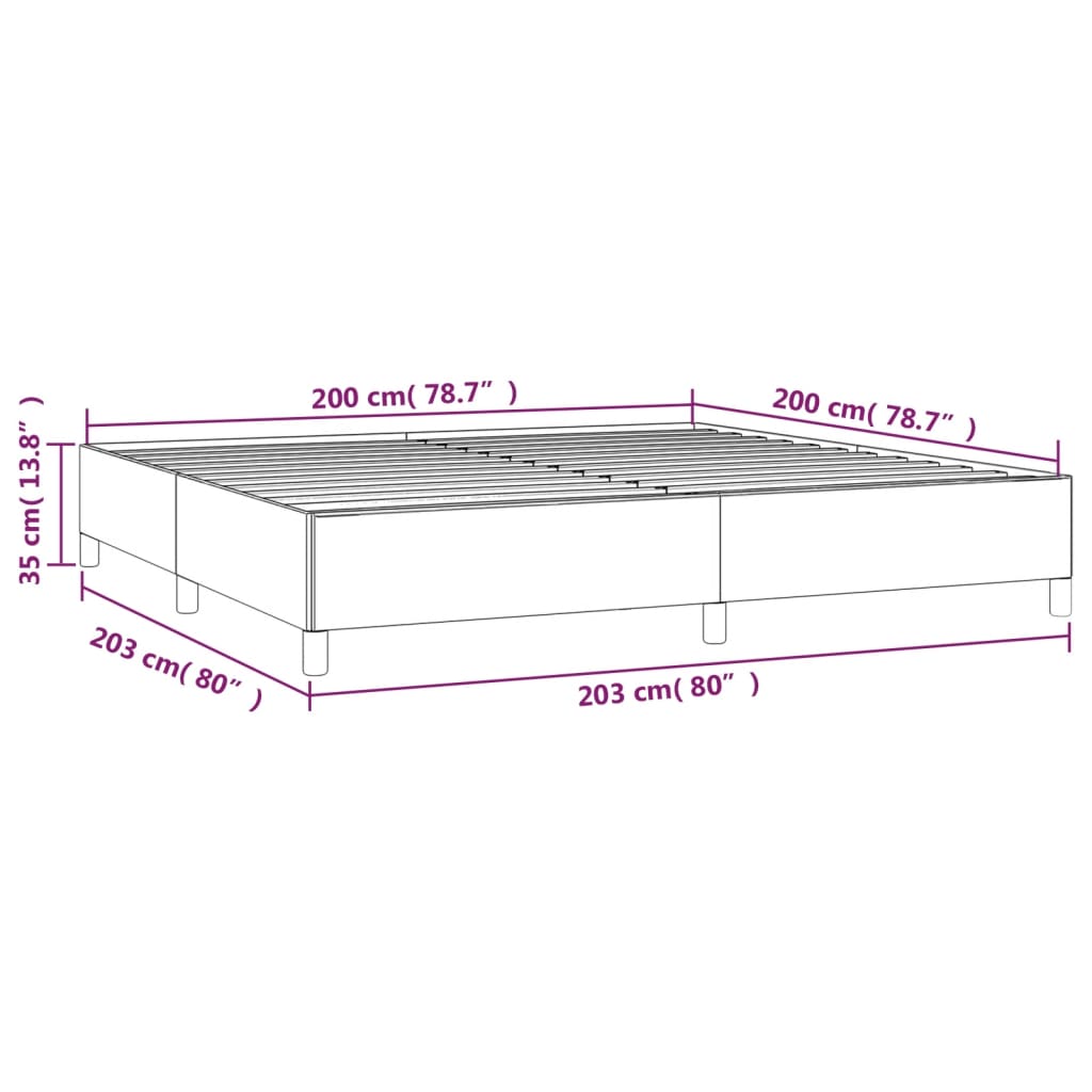 vidaXL Estrutura de cama tecido cinzento-acastanhado 200x200 cm