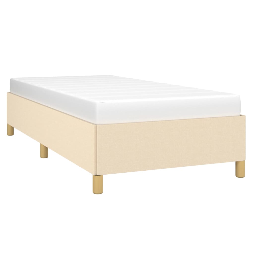 vidaXL Estrutura de cama 90x190 cm tecido cor creme