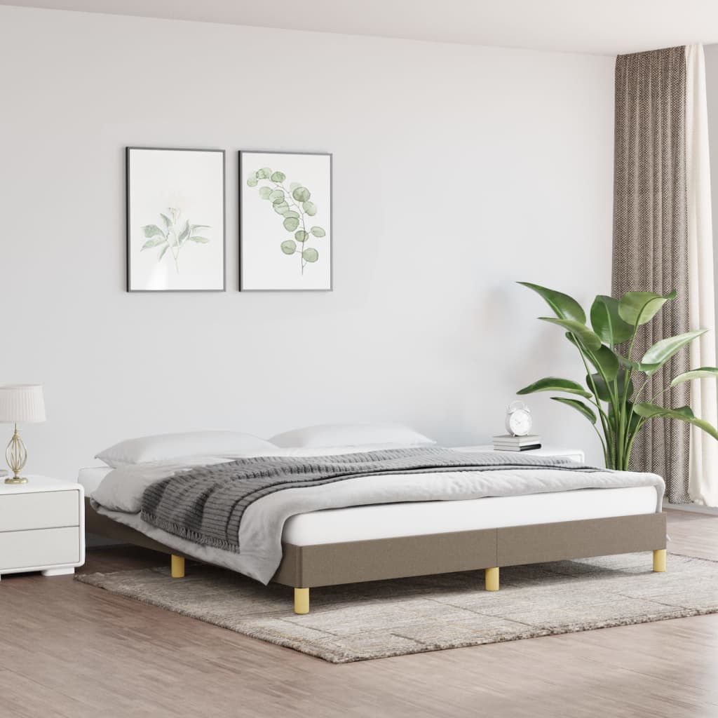 vidaXL Estrutura de cama 180x200 cm tecido cinza-acastanhado