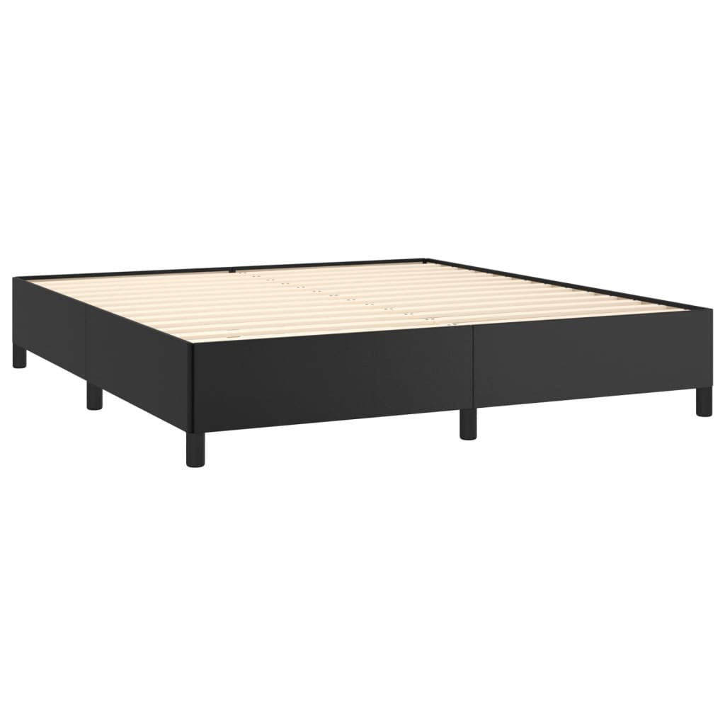 vidaXL Estrutura de cama 160x200 cm couro artificial preto