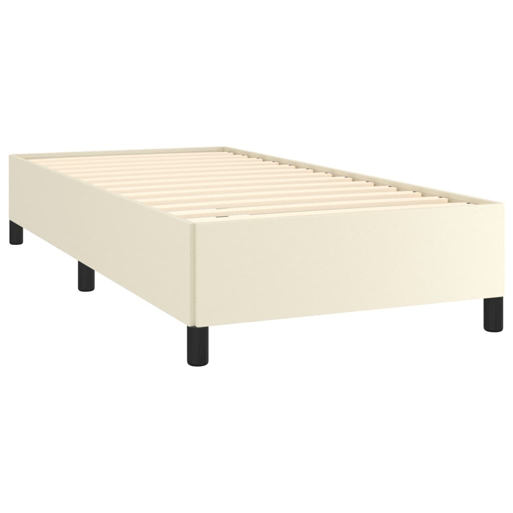 vidaXL Estrutura de cama 80x200 cm couro artificial cor creme