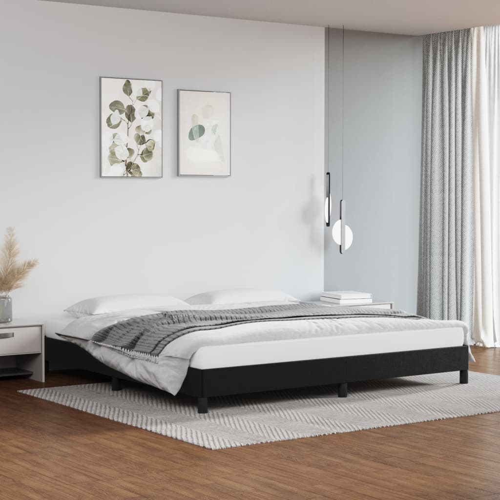 vidaXL Estrutura de cama 200x200 cm couro artificial preto