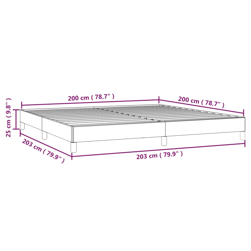 vidaXL Estrutura de cama 200x200 cm couro artificial preto