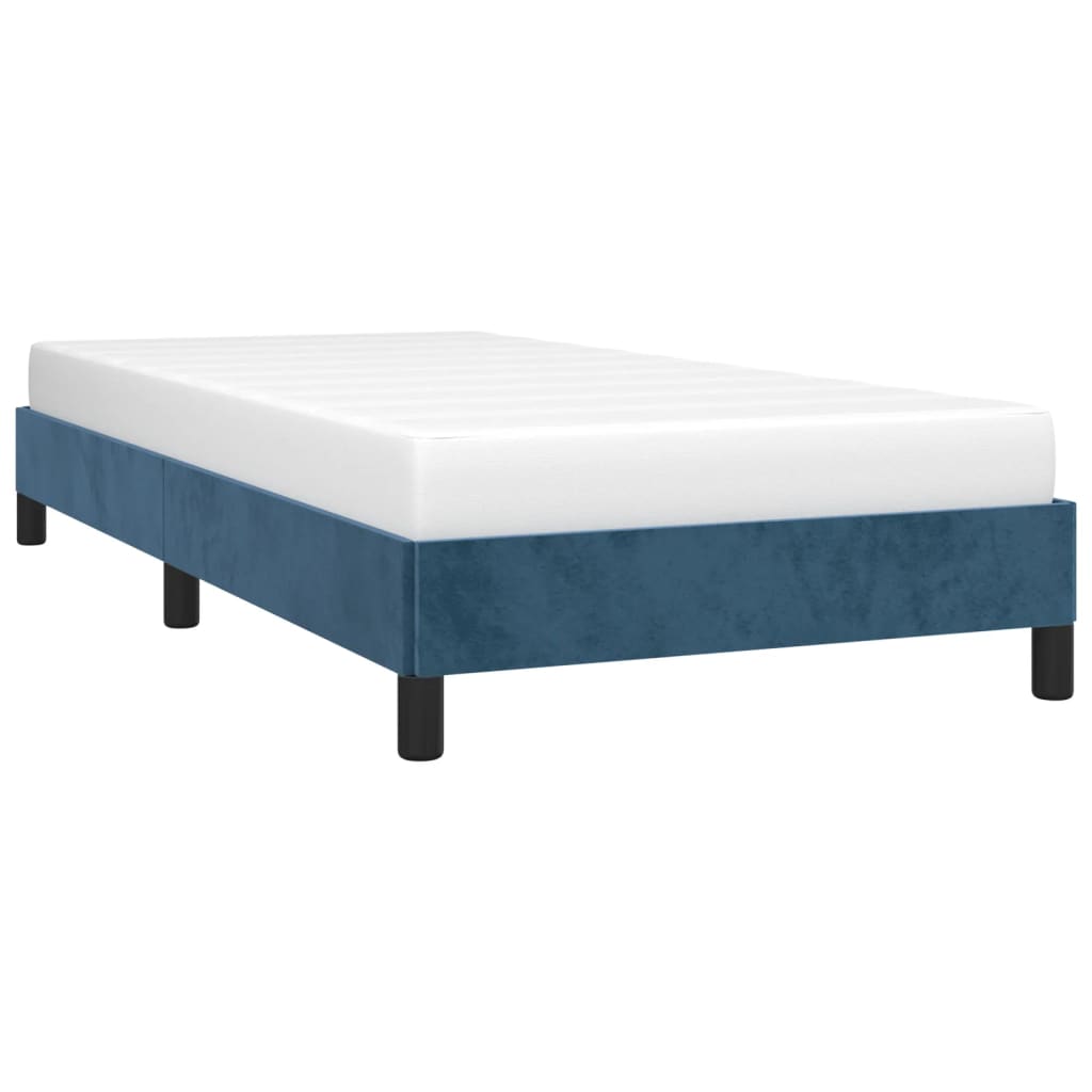 vidaXL Estrutura de cama 100x200 cm veludo azul-escuro