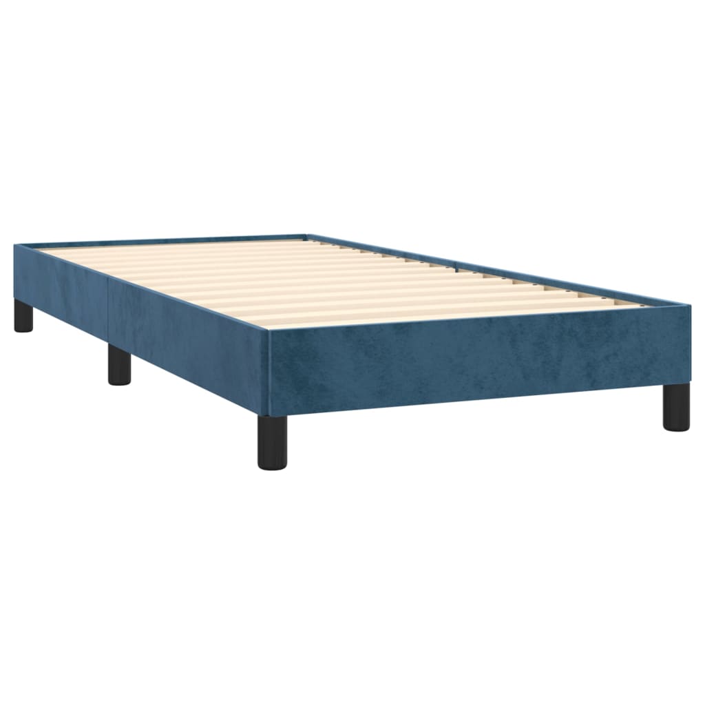 vidaXL Estrutura de cama 100x200 cm veludo azul-escuro