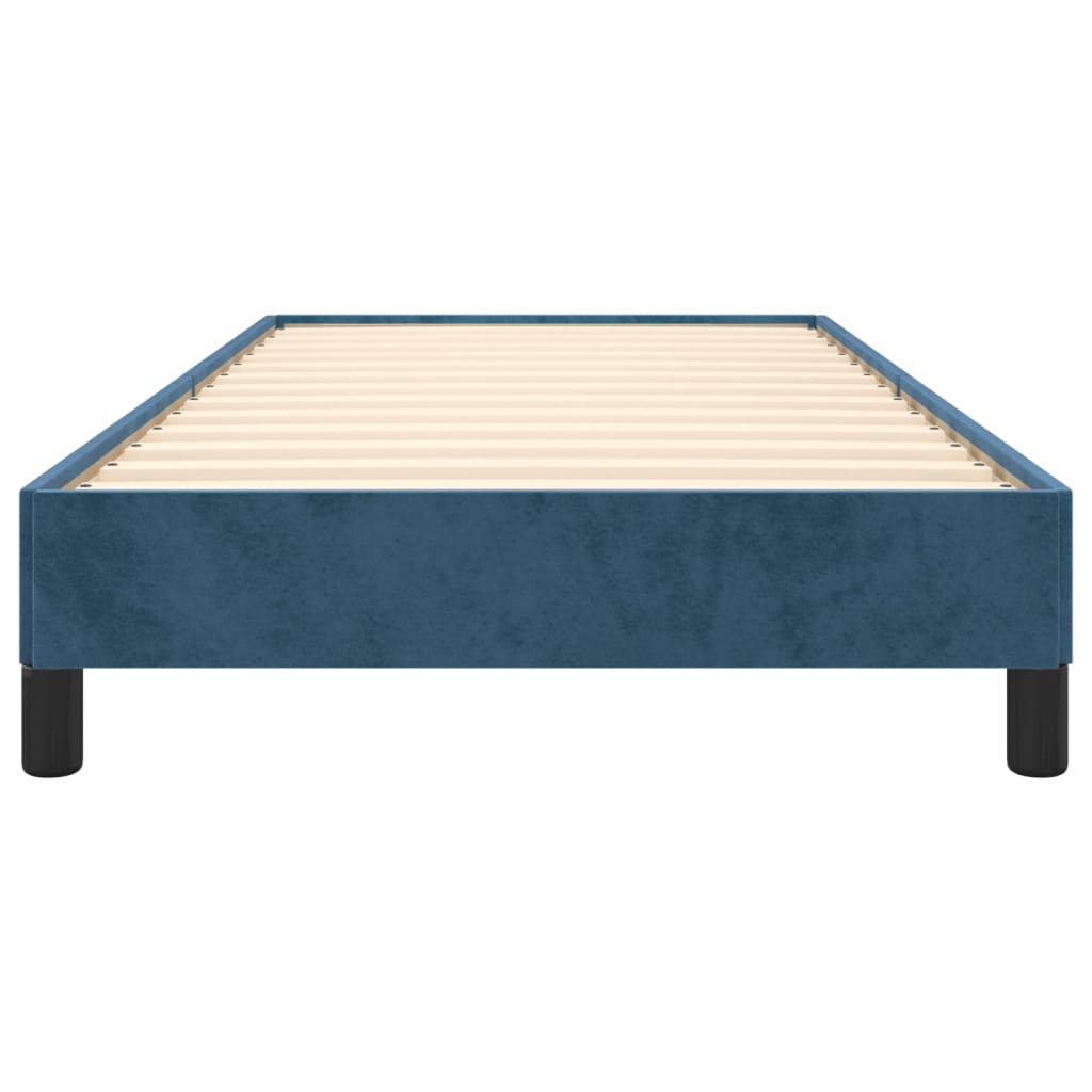 vidaXL Estrutura de cama 100x200 cm veludo azul-escuro