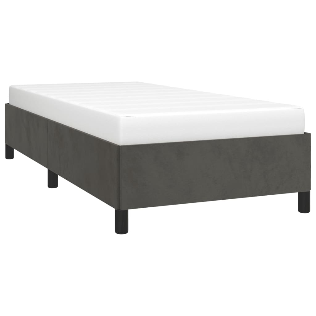 vidaXL Estrutura de cama 90x190 cm veludo cinzento-escuro