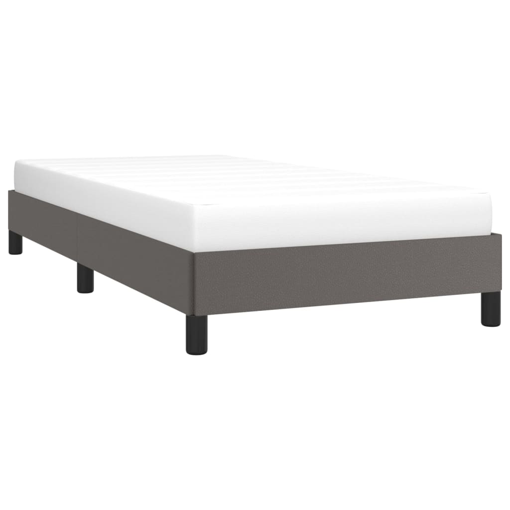 vidaXL Estrutura de cama 100x200 cm couro artificial cinzento