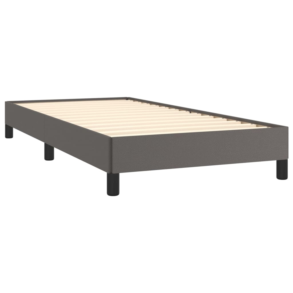 vidaXL Estrutura de cama 100x200 cm couro artificial cinzento