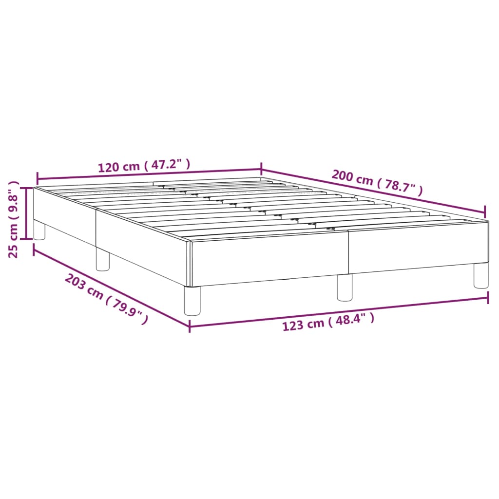 vidaXL Estrutura de cama 120x200 cm couro artificial preto