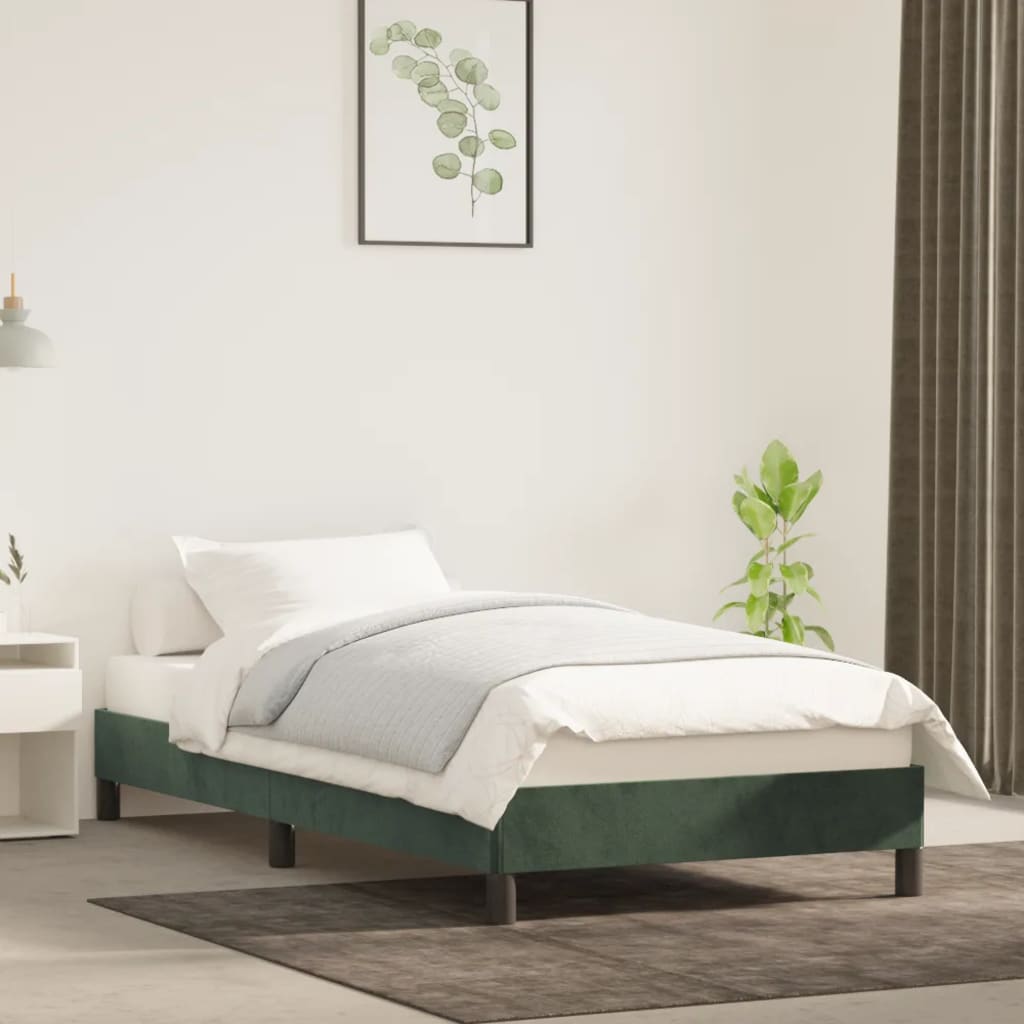 vidaXL Estrutura de cama 80x200 cm veludo verde-escuro