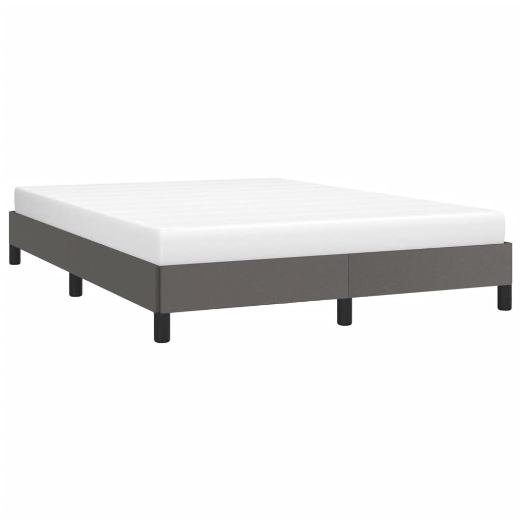 vidaXL Estrutura de cama 140x200 cm couro artificial cinzento