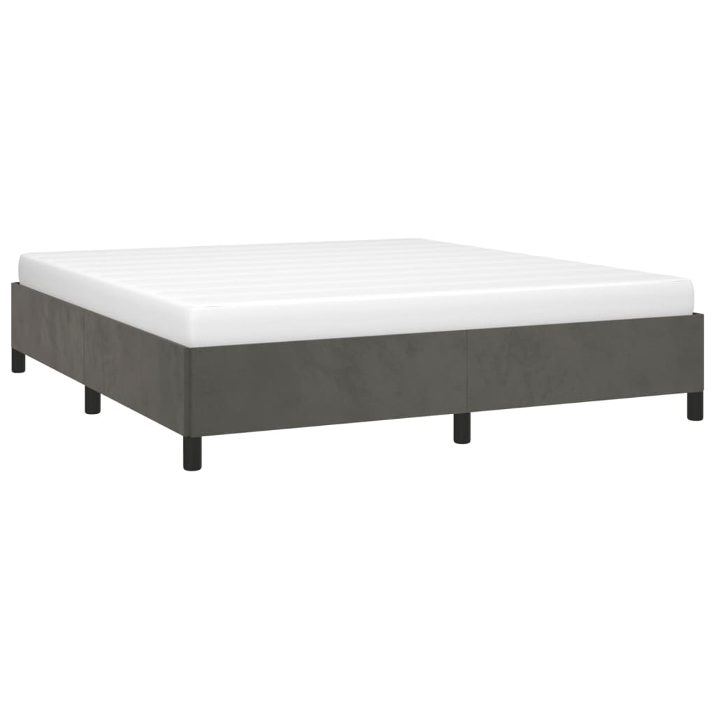 vidaXL Estrutura de cama 160x200 cm veludo cinzento-escuro