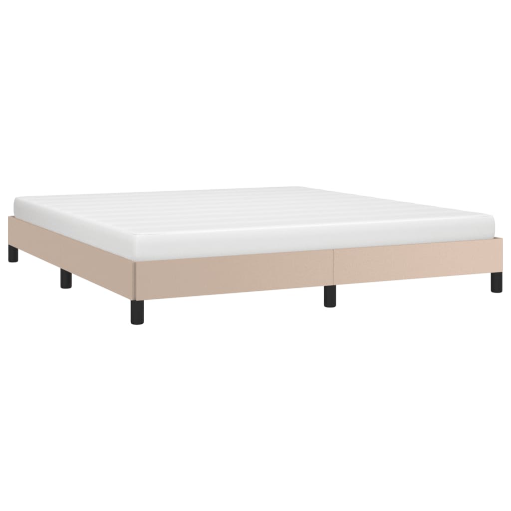 vidaXL Estrutura de cama 160x200 cm couro artificial cappuccino