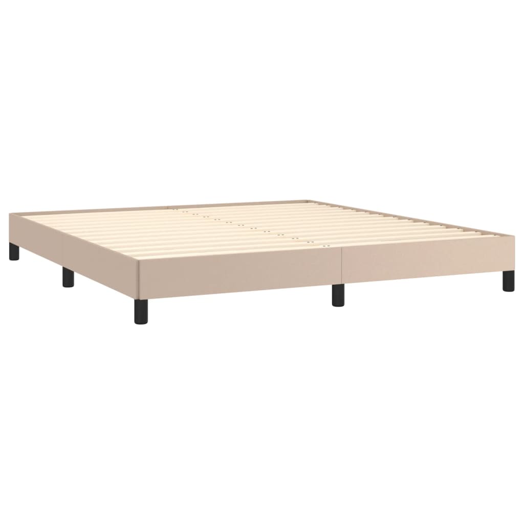 vidaXL Estrutura de cama 160x200 cm couro artificial cappuccino