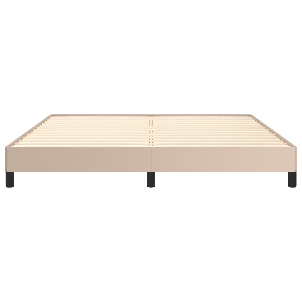 vidaXL Estrutura de cama 160x200 cm couro artificial cappuccino