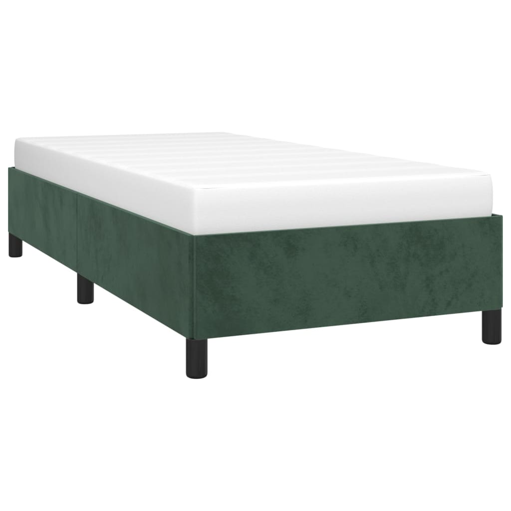 vidaXL Estrutura de cama 90x190 cm veludo verde-escuro